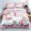 Purple Unicorn Bedding Set, Comforter Set Twin For Teen Girls And Boys,Printed Galaxy Bed Sets With Pillowcases King Queen Size 1