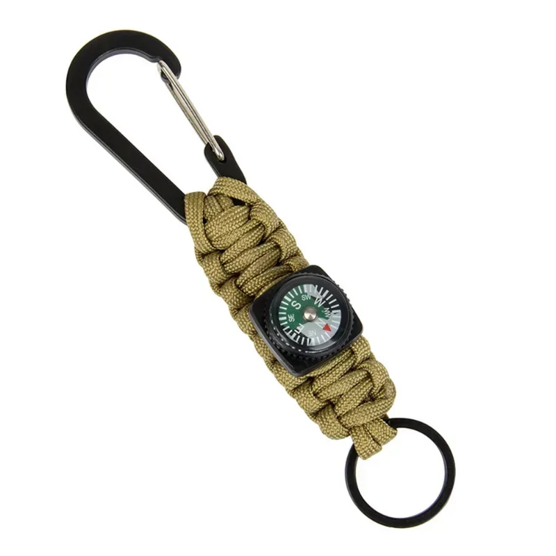 

2023 Camping Outdoor Tools Multi Compasses Pointer Mini Keychain Metal Climbing Thermometer Compass Key Hook Sports Accessories