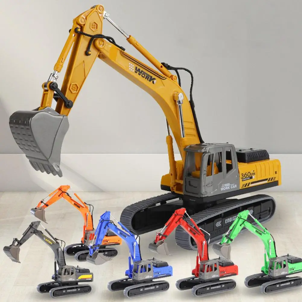 Excavator Toy 360-Degree Rotation Flexible Digging Arm 1:36 Scale Simulation Plastic Engineering Vehicle Model Children Toy scale 1 22 inertia toy car abs plastic excavator drilling grab engineering vehicle oyuncak araba model car educationl kids toys