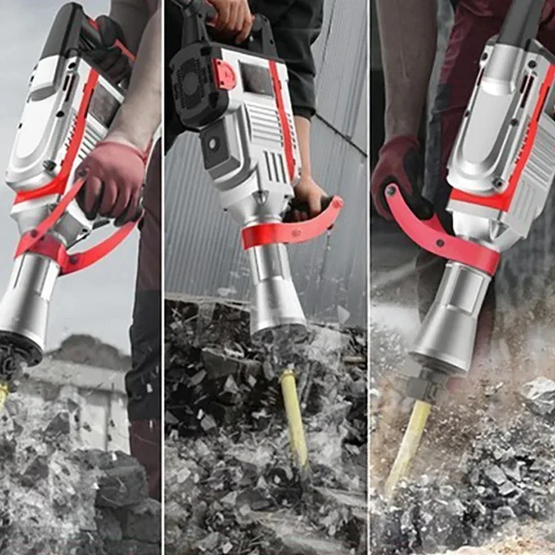 5900W High-power Electric Impact Hammer Complete Set Of Tools Industrial Grade Impact Concrete Wall Demolition Pile Driving 6
