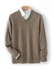 Classic 100% Cashmere Sweater Men V-neck Basic Pullovers Spring Autumn Winter Warm Comfy Cashmere Knitwear High Quality Tops ﻿ 3