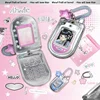 Kawaii PU Leather Mobile Phone Shape 3 Inch Photocard Holder Card Photo Holder Bag Pendant Flip Phone Case School Stationery 5
