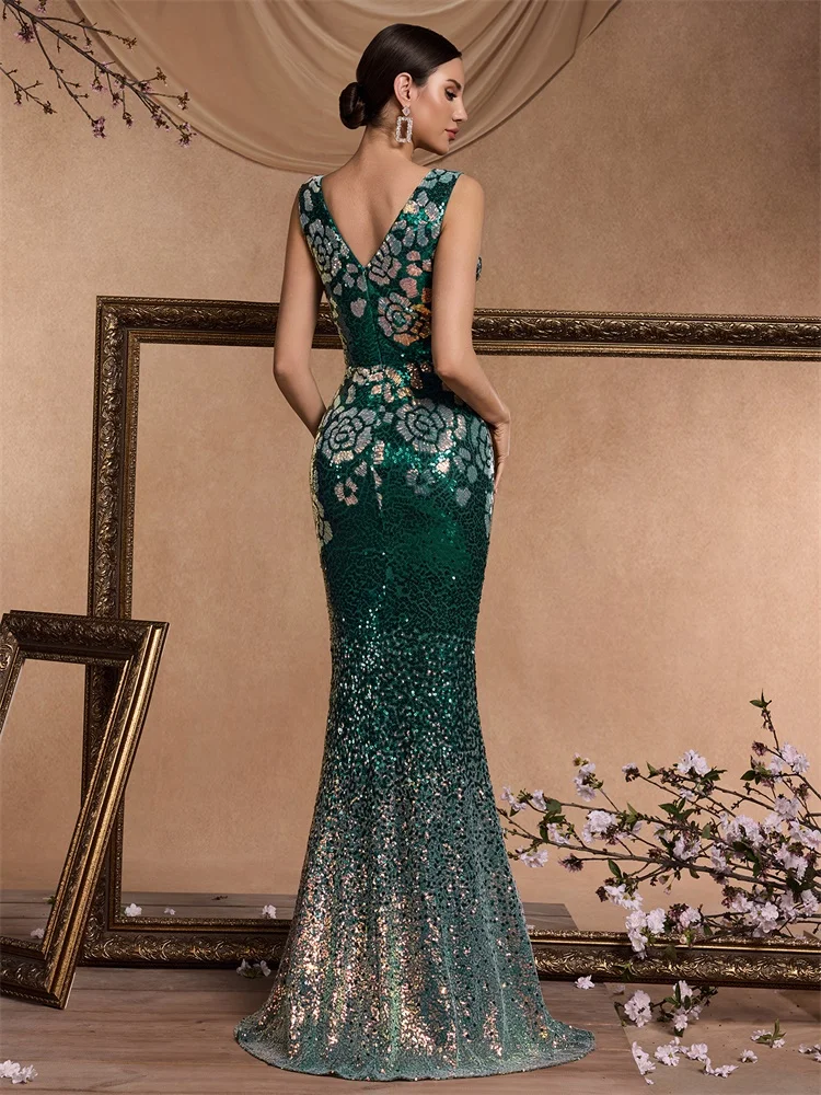 green emerald velvet dress Electric Green Sequin Strapless Gown