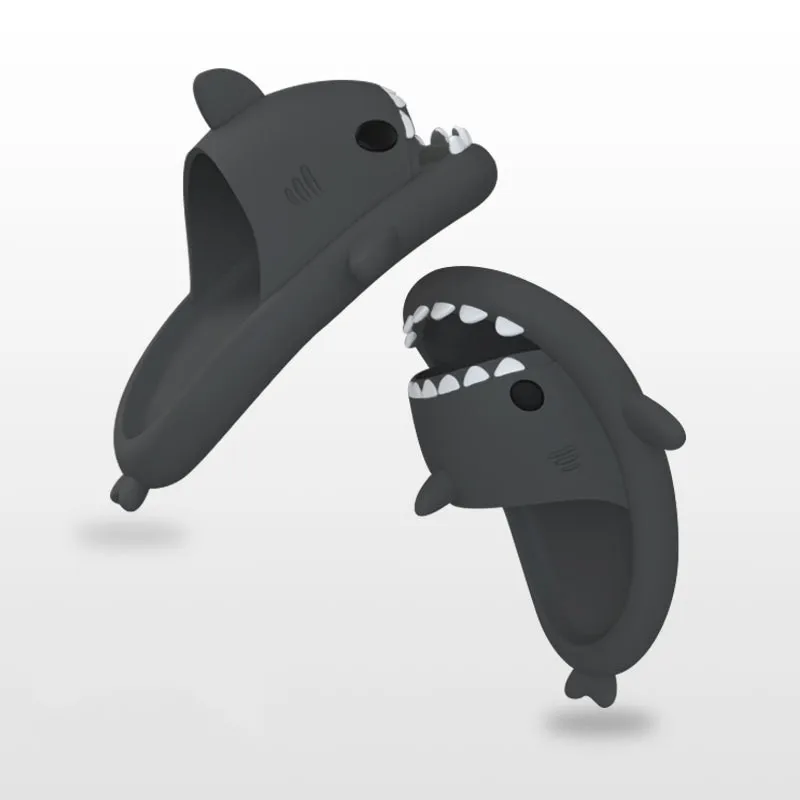 Adult Shark Slippers Summer Men Women Bathroom Flip Flops Couple Home Anti-skid Flat Kids Cartoon Sandals