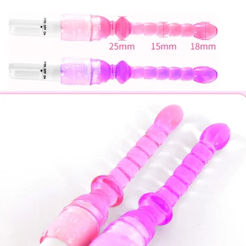 Vibrator Dildos Anal Beads Butt Plug Vibrator Sex Toys for Women Men Couples Adult Toy Jelly Vibrator Stick Vaginal Stimulator 5