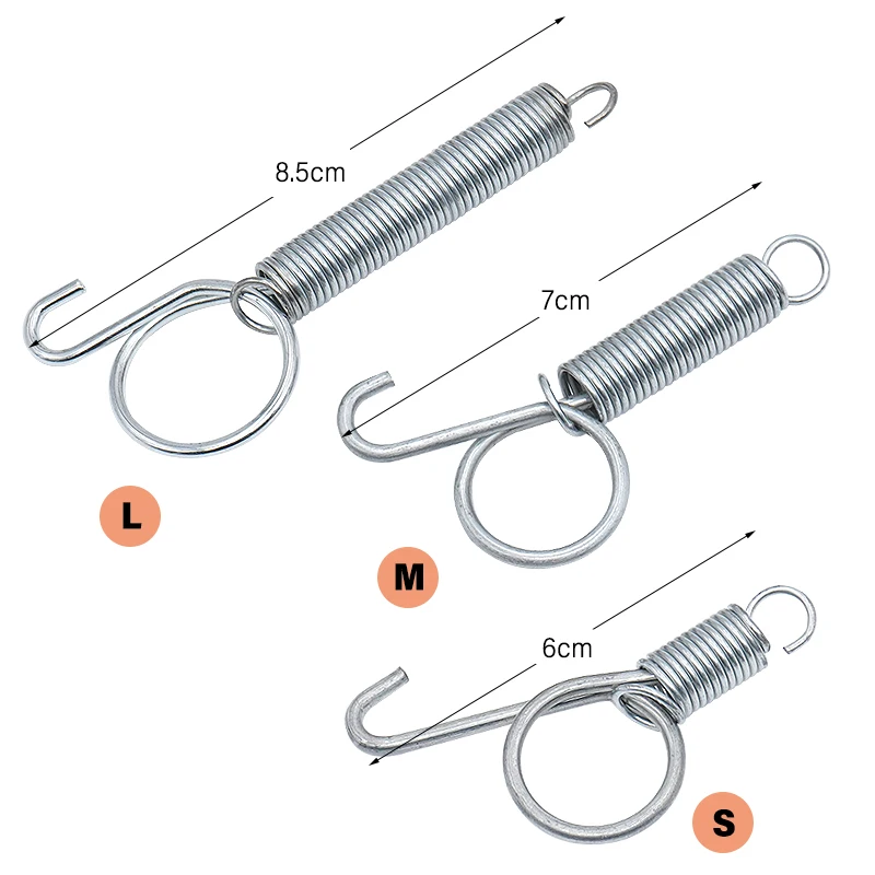 Animal Cage Spring Hook 10 Packs Spring Hooks for Rabbit Cage Spring Latch Door Cage Accessories Wire Clips Snap Hooks 3 Sizes