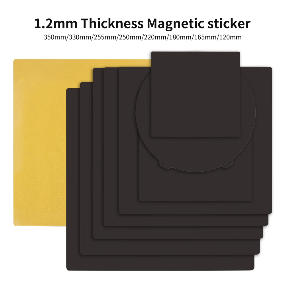 Toaiot Magnetic Sticker 1.2mm Thickness Magnetic Base 120/165/180/220/250/255/330/350mm size 3D Printed Parts for 3D Printer fysetc voron 2 4 r2 corexy kit 350 350mm diy 3d printer kit not include printed parts and rpi 3d printer accessories