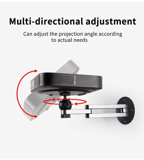 Supporto Soffitto Per Proiettore Delamiya - Regolabile 20-40cm, Girevole 360°, Portata 3.5kg | Per Home Cinema - Foto 14