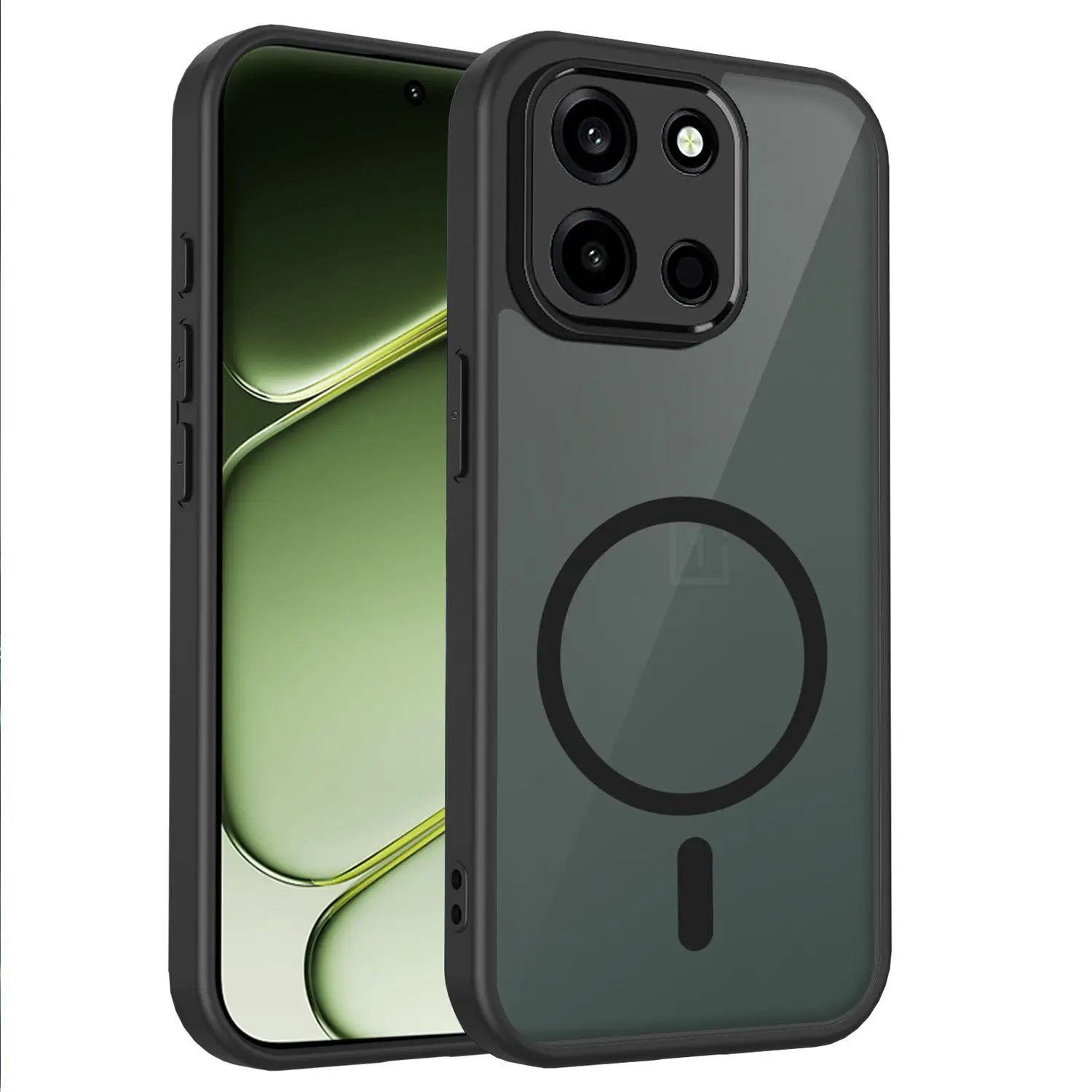 Transparent Black Magnetic Matte Skin-Friendly Anti-Drop Shockproof Case