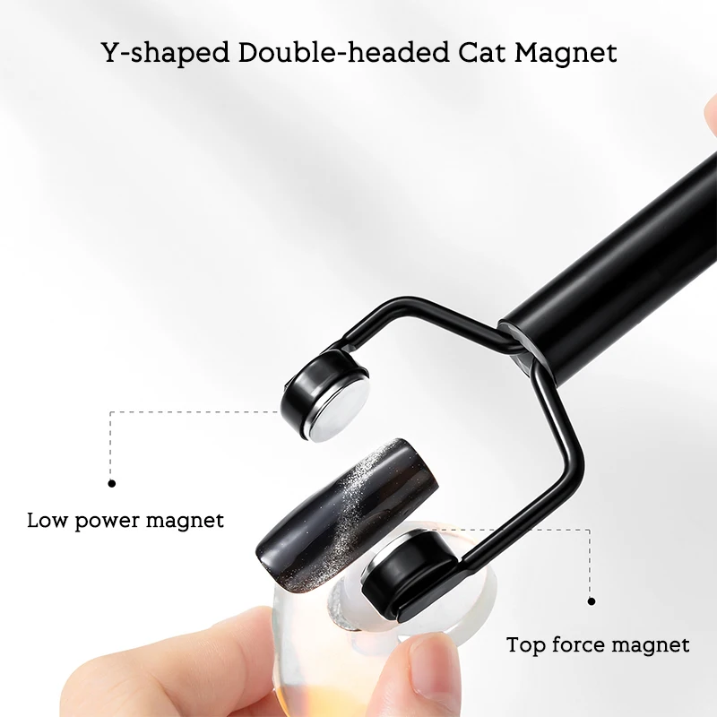 Double Head Strong 3 In 1 Y-Shaped Nail Magnet Cat Magnetic UV Gel Polish Nail Art Tools Manicure Art Magnet Stick Board