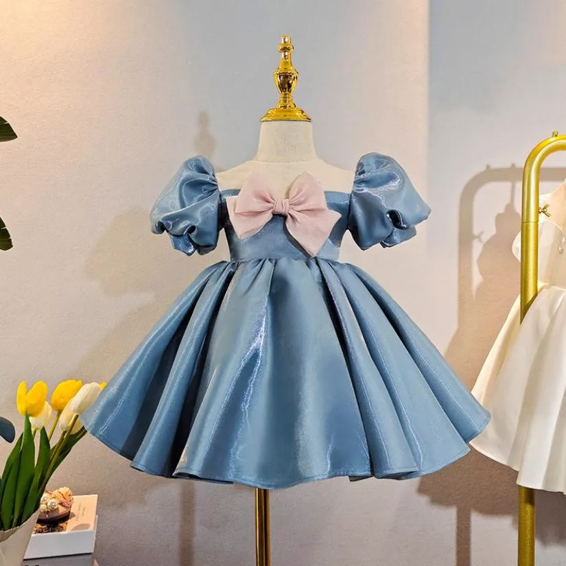 

Baby Spanish Lolita Princess Ball Gown Bow Puff Sleeve Design Wedding Birthday Party Christening Dresses For Girls Easter A1590