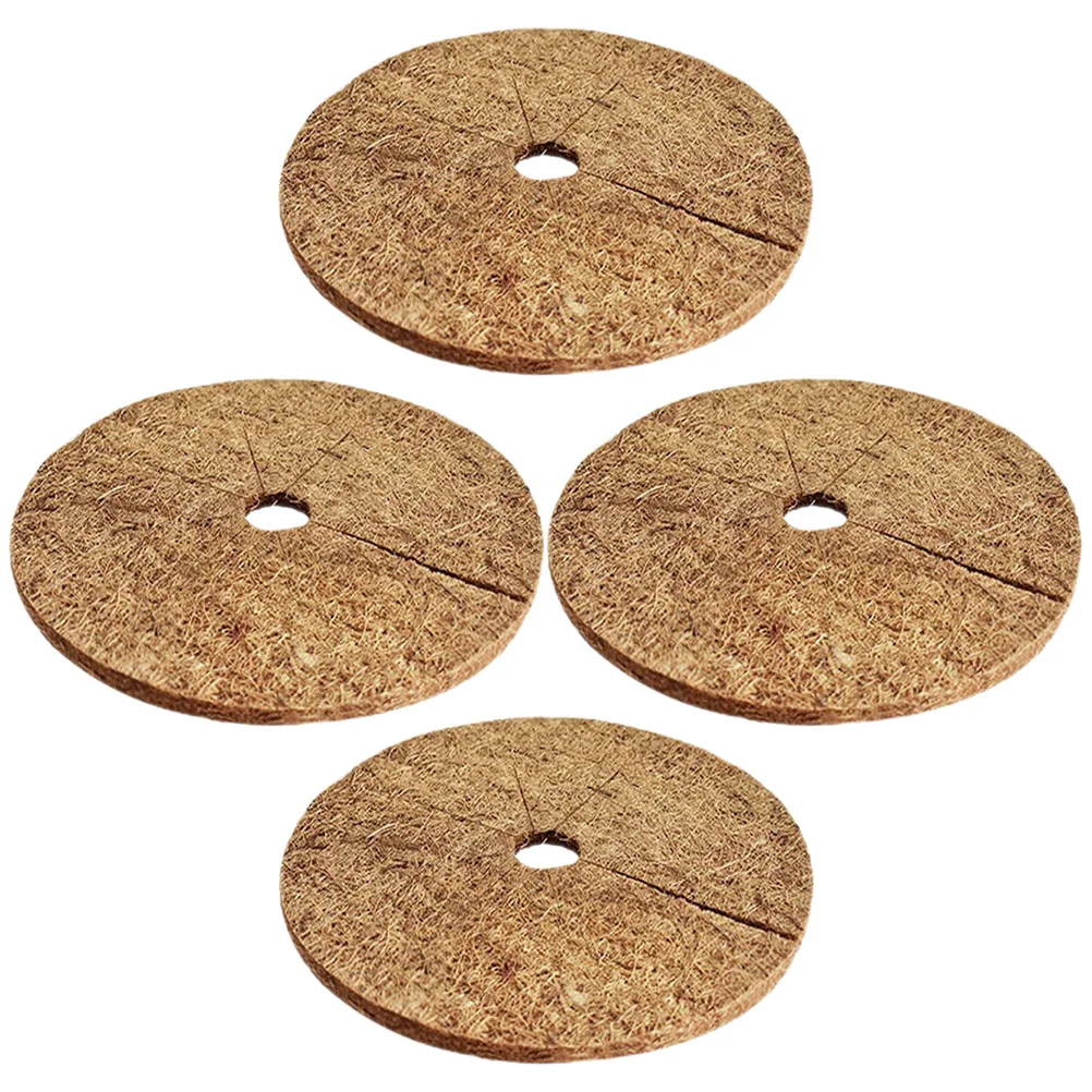 

4 Pcs Spacers Plant Pot Coir Fiber Mulch Ring Coconut Shell Liners Cover Mat Tree Mats Fibers