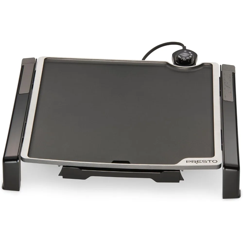 15-inch Electric Tilt-n-fold Griddle,Black,Legs fold in and drip tray locks in place for easy,compact storage,Easy to clean 2