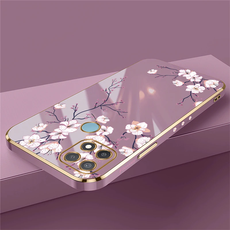 Floral Silicone Plating Cover – Elegant Soft Case Sleeve