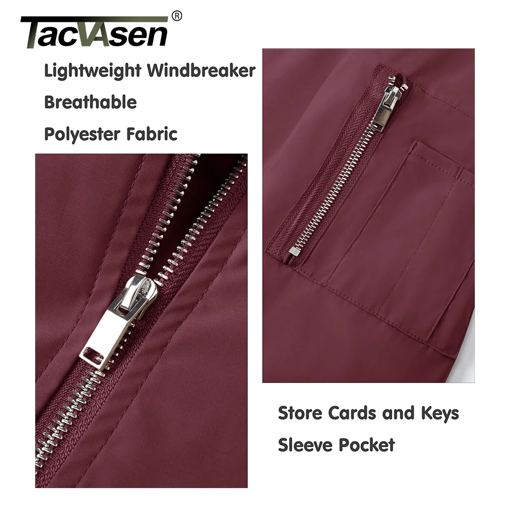 TACVASEN 남성용 용수철 야구 재킷, 바람막이 하이킹 트레킹 낚시 재킷, 야외 풀 지퍼 캐주얼 코트, 아웃웨어 상의