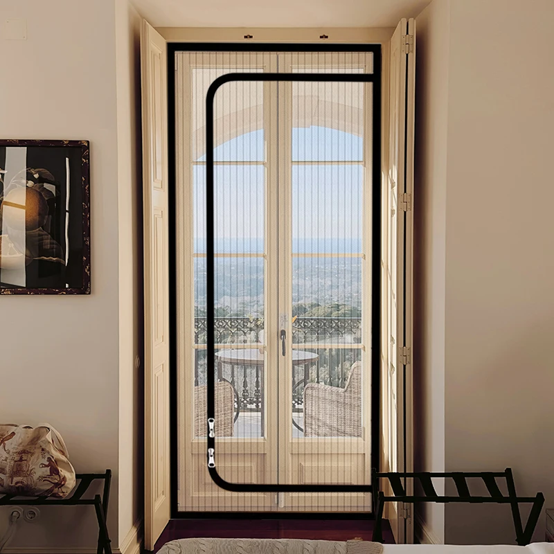 Cat Screen Door Reinforced Pet Protection Screen Door Zipper for Living Room, Bedroom, Patio