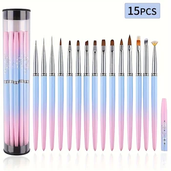 Set di pennelli per nail art, strumenti per la progettazione di nail art, pennello per gel per unghie 3D, penna professionale per disegno di unghie in acrilico