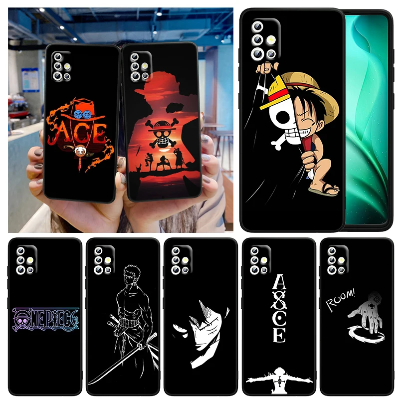 One Piece Anime Cartoon Per Samsung A53 A52 A33 A32 A51 A71 A21S A13 A73 A50 A22 A23 A03 A72 A54 A12 A05 A15 5G Cassa Del Telefono Nero