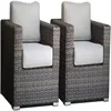 Fully Assembled 2-Person Rattan Wicker Seating Set with Cushions 5