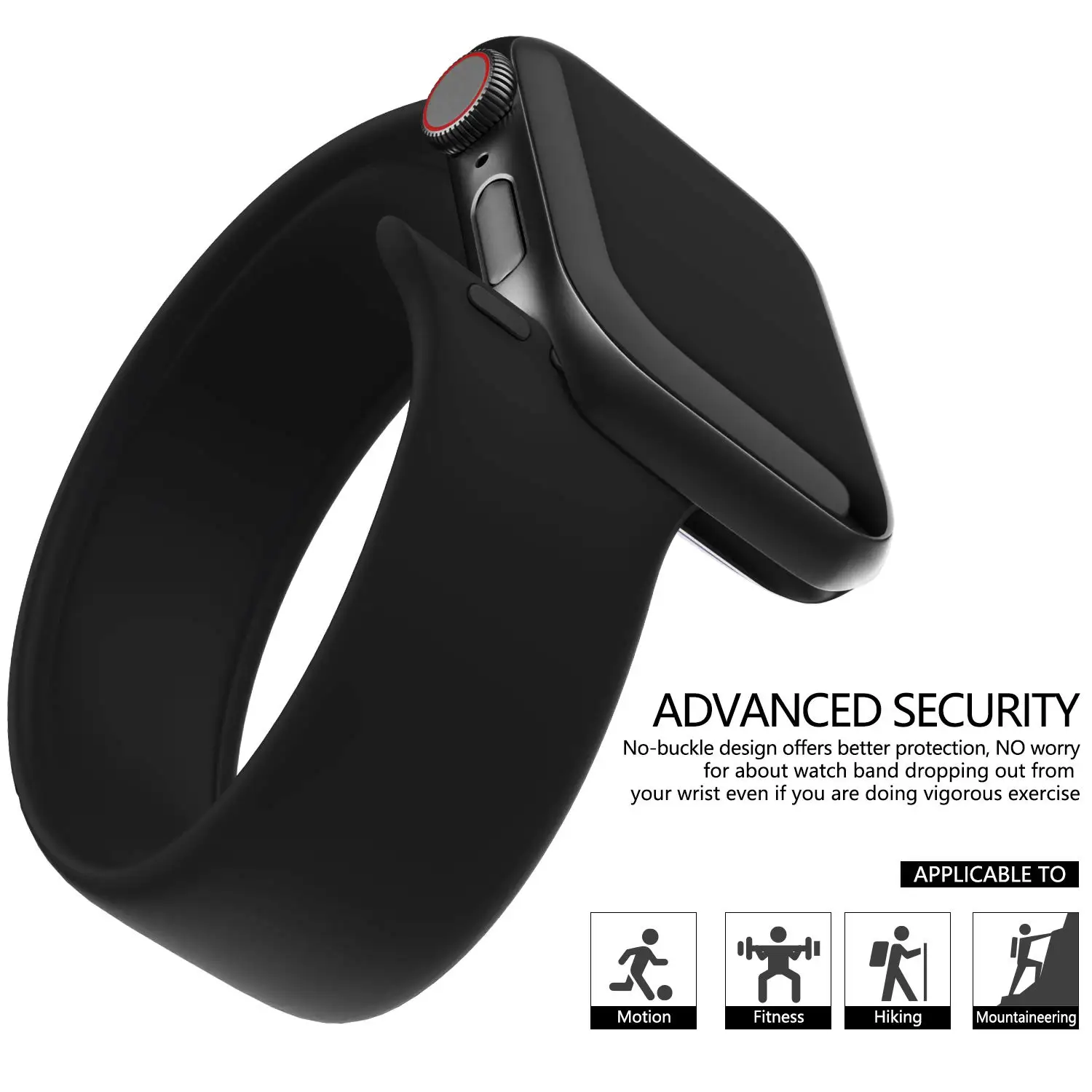 Silicone Solo Loop Strap for Apple Watch Bands - Flexible and Comfortable Bracelet