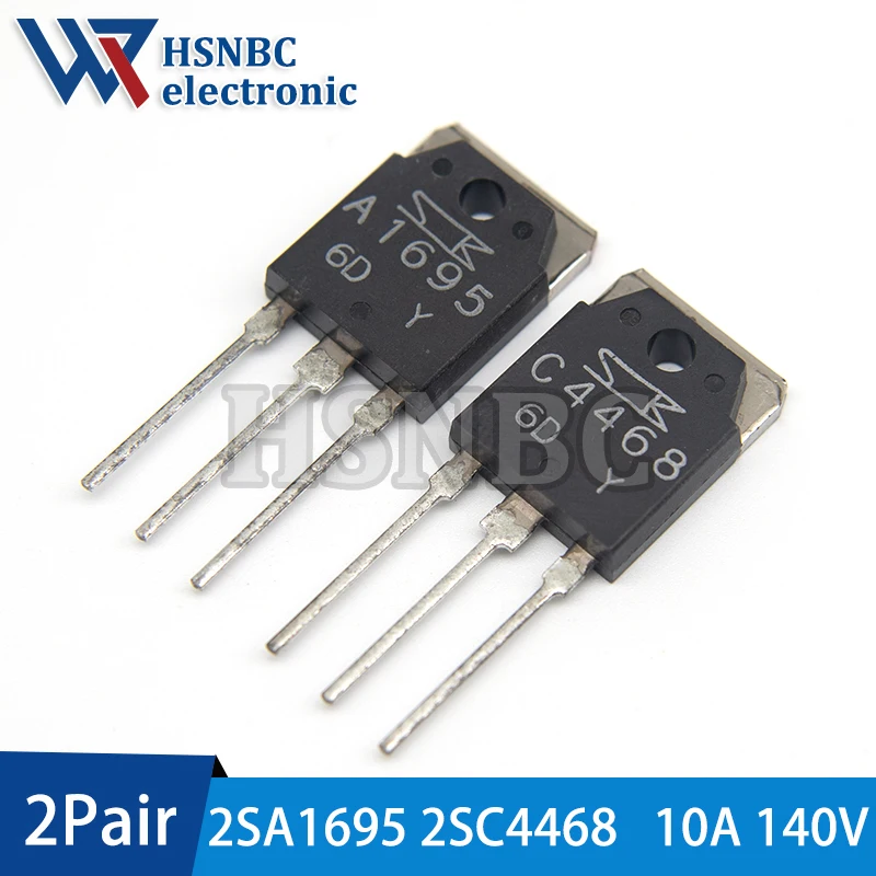 2SA1695 A1695 + 2SC4468 C4468 TO-3P 10A 140V Silicon PNP + NPN ...