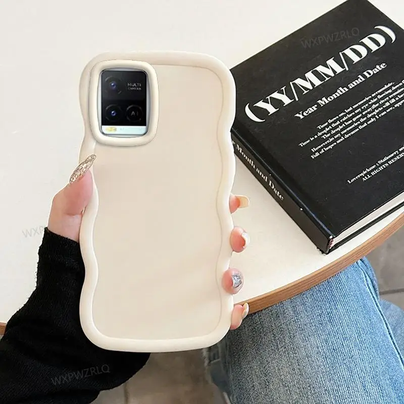 Solid Color Wave Silicone Shock-Absorbing Phone Case