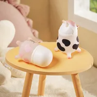 2 PCS Baby Milk Bottle 150/240ml Silicone Anti Suffocation Switchable Pacifier Design Cute Cow Shape Baby Learning Drinking Cup 1