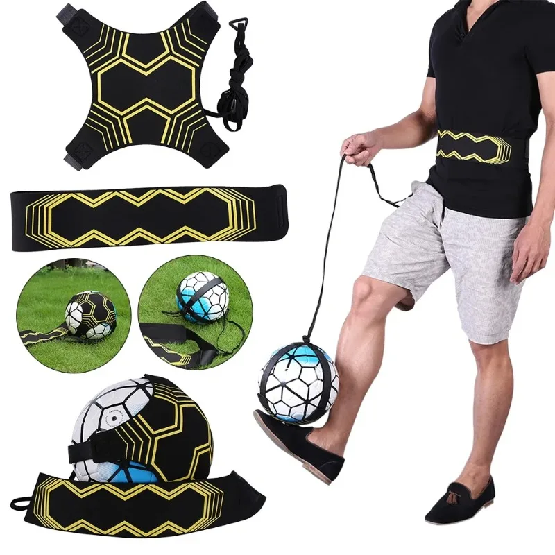 Soccer Ball Solo Trainer Children Auxiliary Circling Belt Adjustable Football Kick Trainer Nylon Cloth Elastic Band Fitness Tool view 2