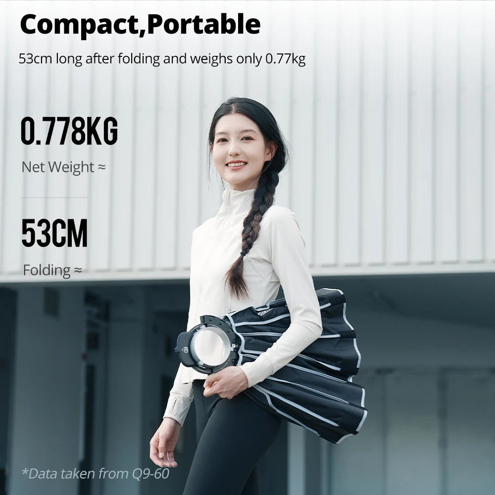 앰비트풀 Q9 시리즈 소프트박스 Q9-60 Q9-90 Q9-120 신형 퀵 릴리즈 파라볼릭 딥 소프트 박스 그리드 (보웬스 마운트 플래시 LED 라이트용)