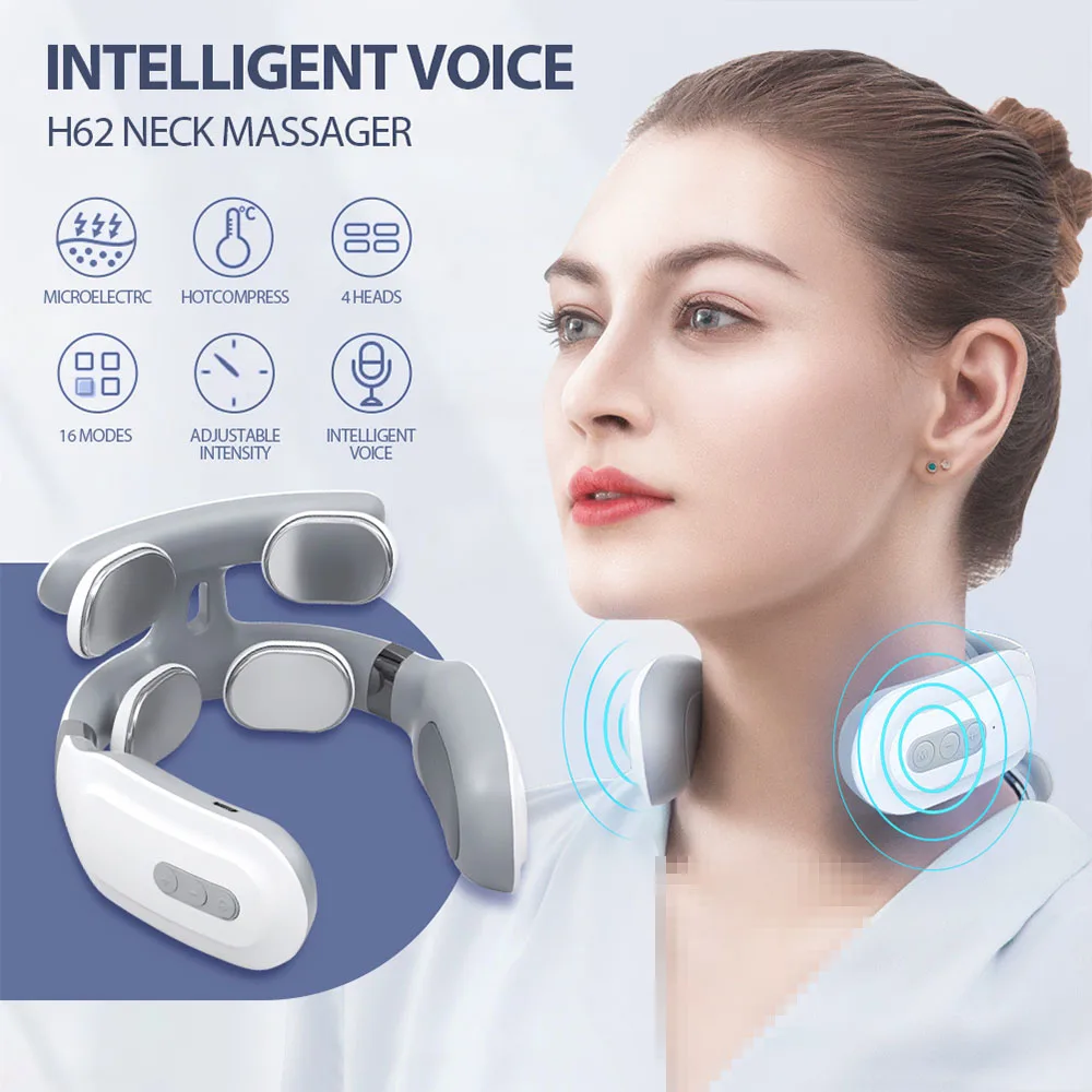 TENS Pulse Neck Massage Household Cervical Spine Massager Wireless Smart Sholder Cervical Massager Heating Muscle Punch Beating - immagine 5