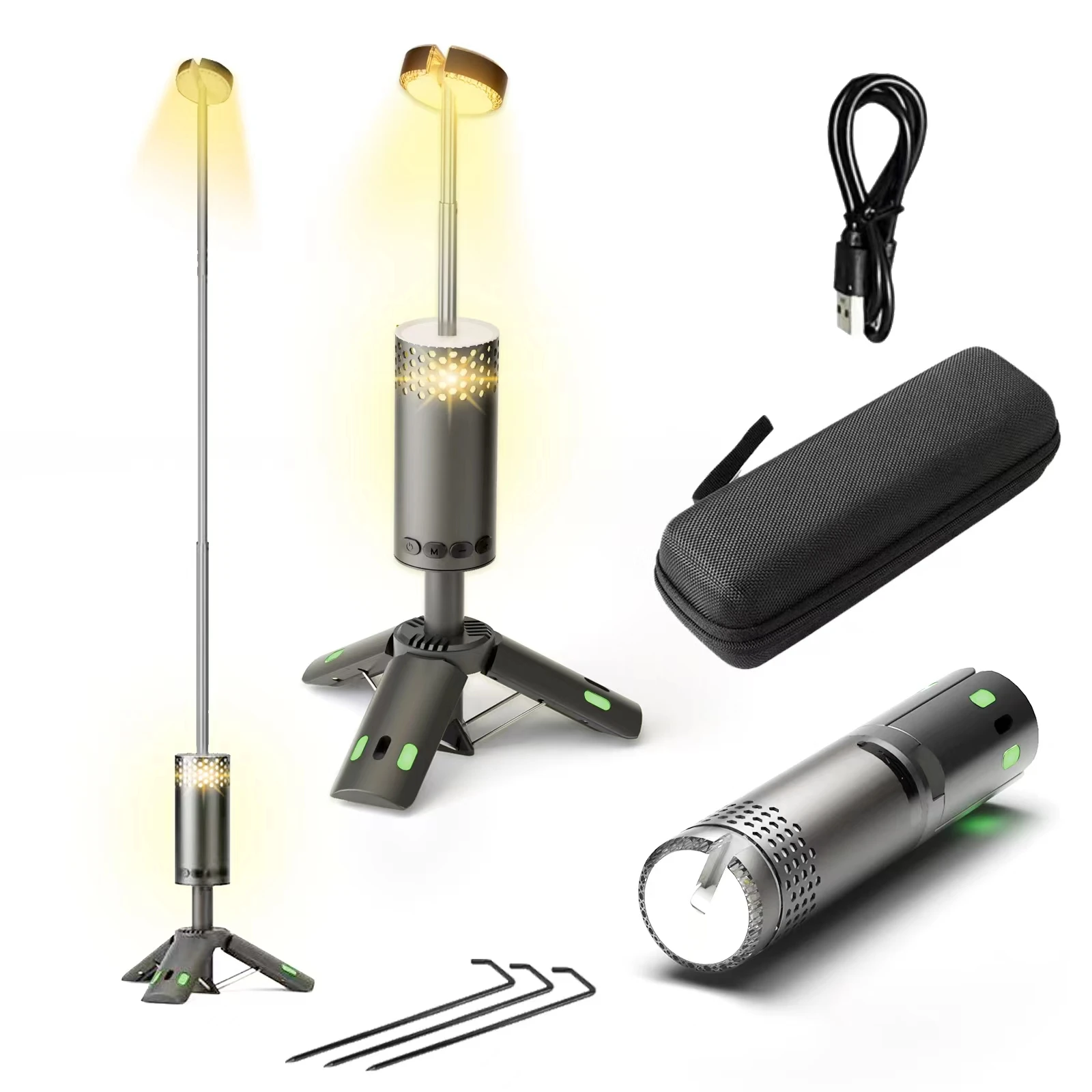 TelescopingLEDOutdoorCampingLampUSBTypeCCampLightTelescopic
