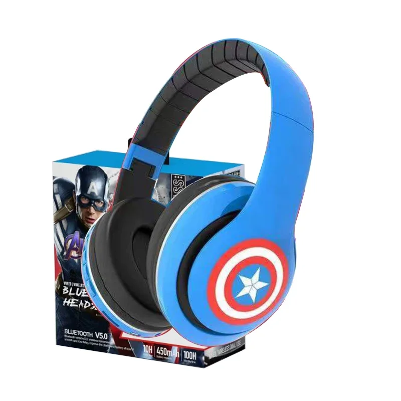 Marvel Spiderman Disney Mickey Wireless Headphones Blutooth Surround Sound Stereo Foldable Earphone Laptop Headset