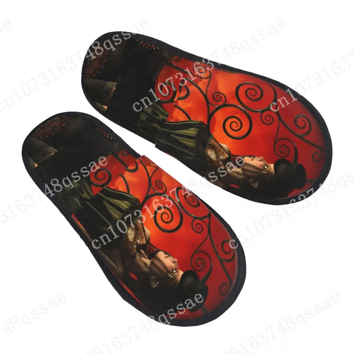 Pantofole Per Gli Ospiti Steampunk Per Le Donne Del Bagno Stampa Personalizzata Meravigliosa Pantofola Steampunk Lady House