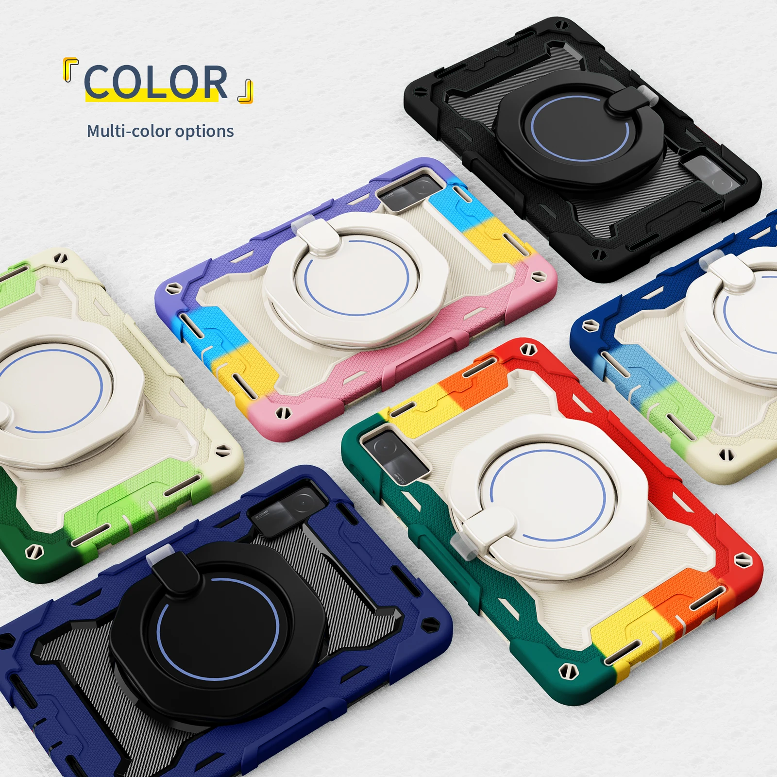 Schutzhülle für Xiaomi Redmi Pad 10,61 Zoll, Schutzhülle für Tablet, mit um 360° drehbarem Ständer, Handschlaufe und Schultergurt, Sturzschutz_voghion.com