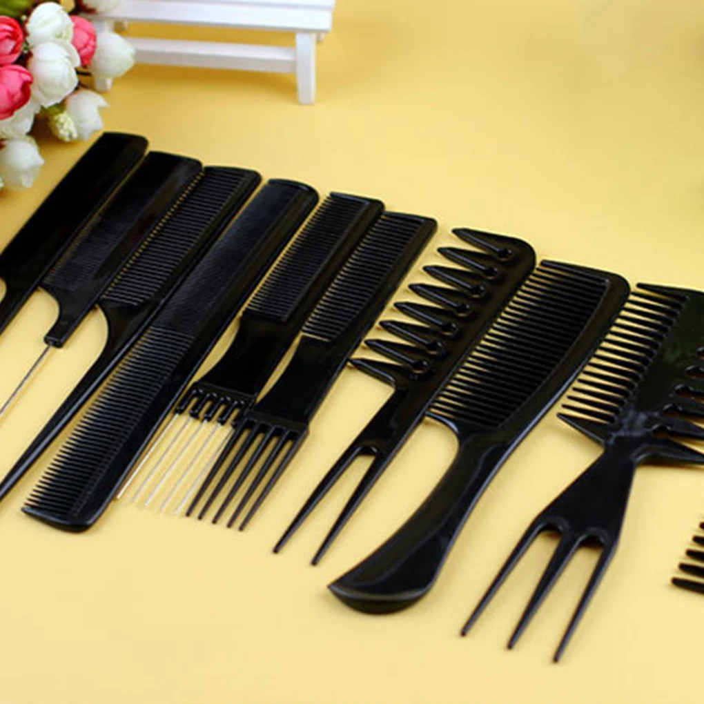 10 Pack Plastic Hair Comb Modelling Simple Hairbrush Combing Tools