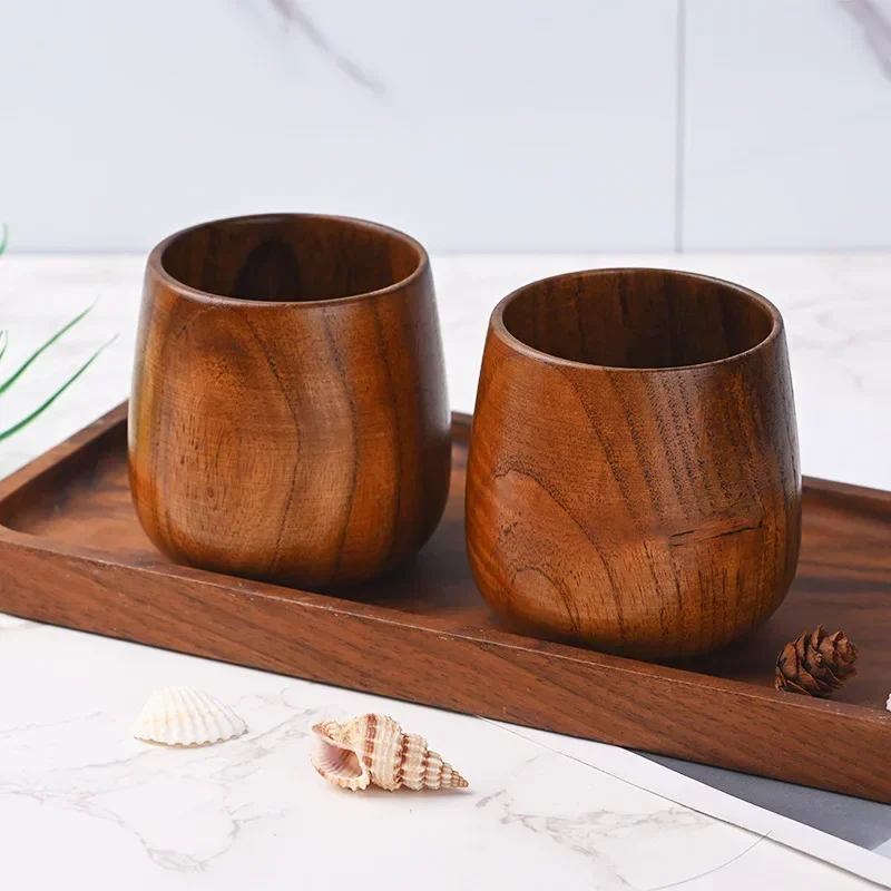 1Pcs 7.5X6.5cm 160ML Retro Handmade Natural Wooden Cup Jujube Wood Reusable Tea Cup Household Kitchen Supplies tea cup