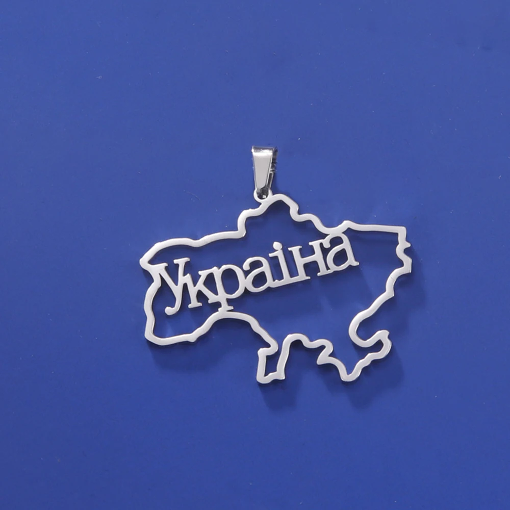Dawapara Ukraine Karte Anhänger Dreizack Wappen Schutz Amulett Edelstahl Charme für Schmuck herstellung DIY Zubehör – Detail 16