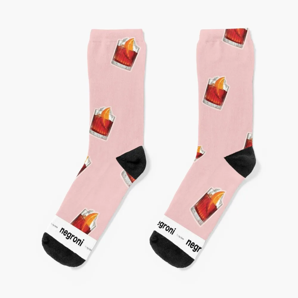 

Negroni on Pink, cocktail textile pattern Socks new in Men's socks heated socks essential Christmas