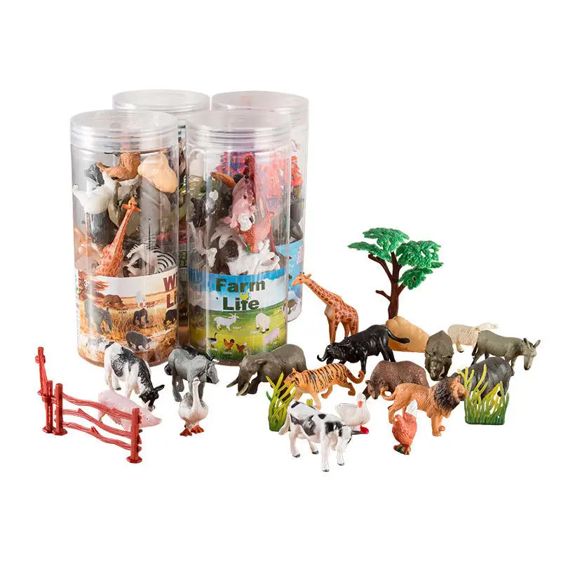 

Small Farm Animal Model Action Figures Pvc Lovely Cock Pig Sheep Miniature Playset Poultry Sculpture Education Kid Toys Gift