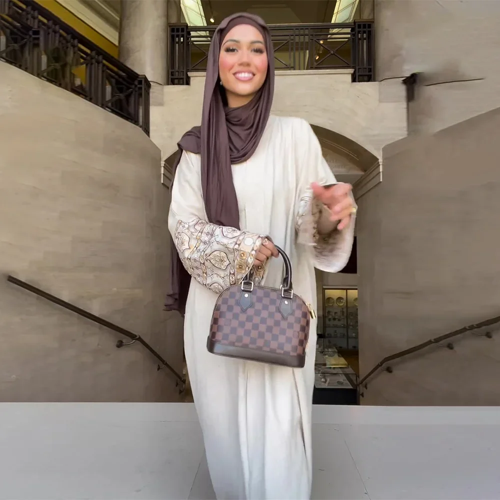 Eid Muslim Abayas 여성용 프린트 원피스, 라마단 빈티지, Jalabiya 파티, 아랍 드레스, 긴 소매, Kaftan Vestidos