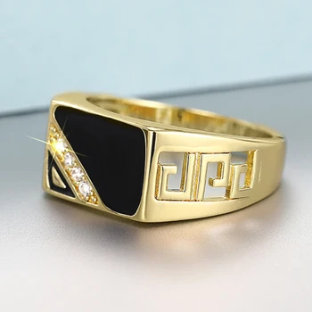 Nocturne - Men's Gilded Zircon Ring 1