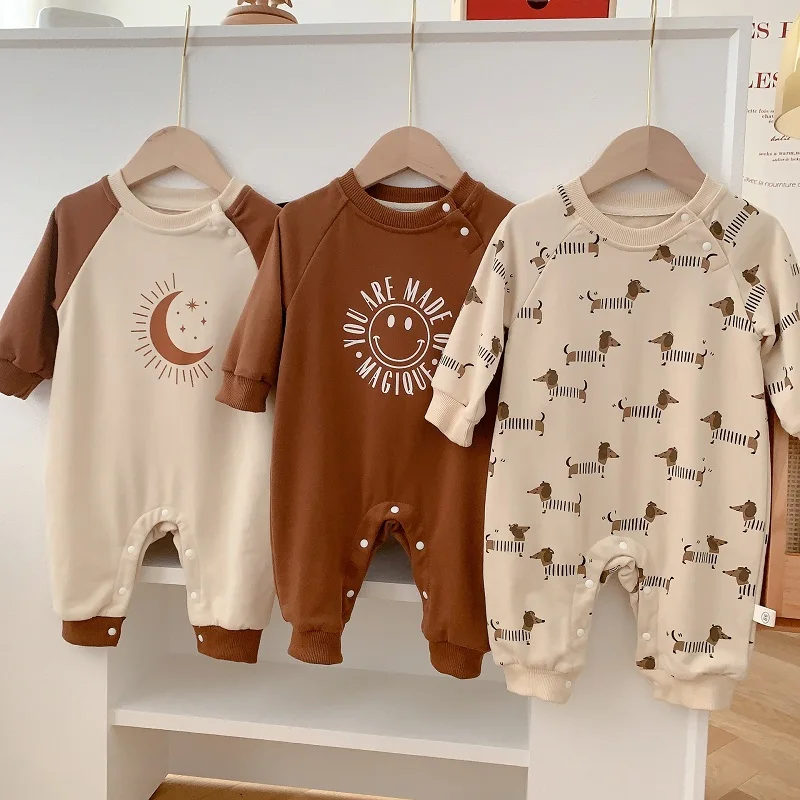 

Cartoon Romper For 0-2Years Newborn Baby Boy Girl Long Sleeve Moon Print Cotton Jumpsuit Loose Playsuit One-Piece Autumn Clothes