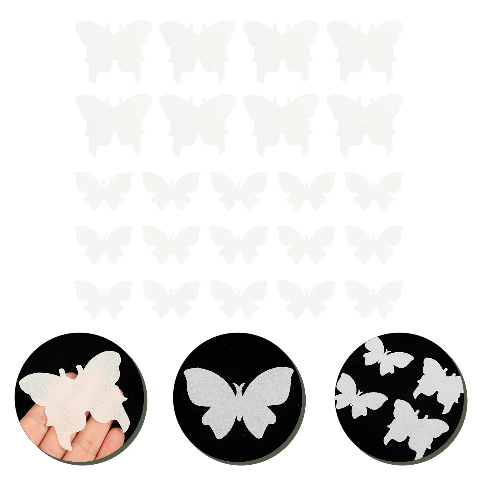 50 Pcs Glutinous Rice Paper Dessert Toppers Party Supplies Cup Butterflies Cupcake Butterfly-shape Decors Decorations