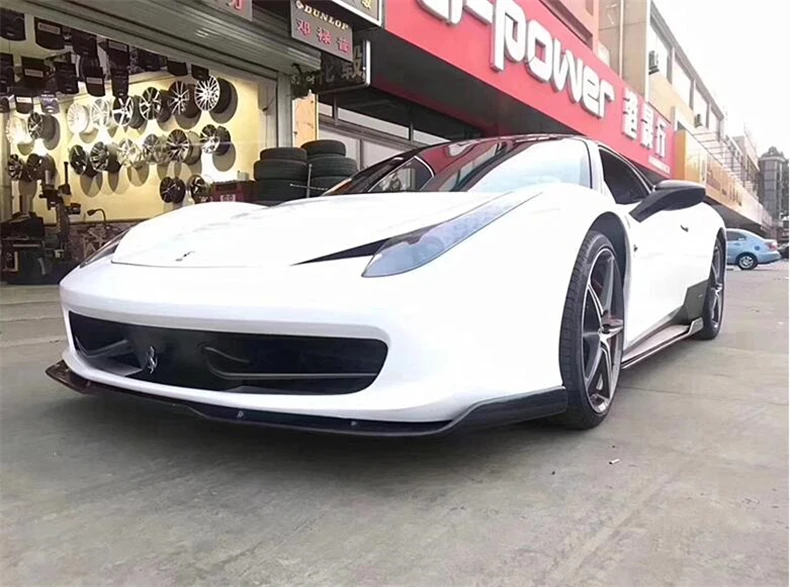 For Ferrari 458 2011-No High Quality REAL Carbon Fiber Front Lip Splitters Rear Diffuser Bumper Body Side Skirt Kit Spoiler - - Racext 28