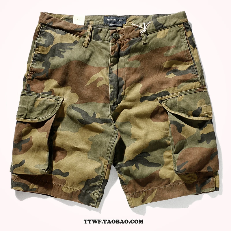 Sand Desert Jungle Camouflage Pattern Shorts for Men Summer Retro American Cotton Half Pants Youth Male Casual Straight Workwear