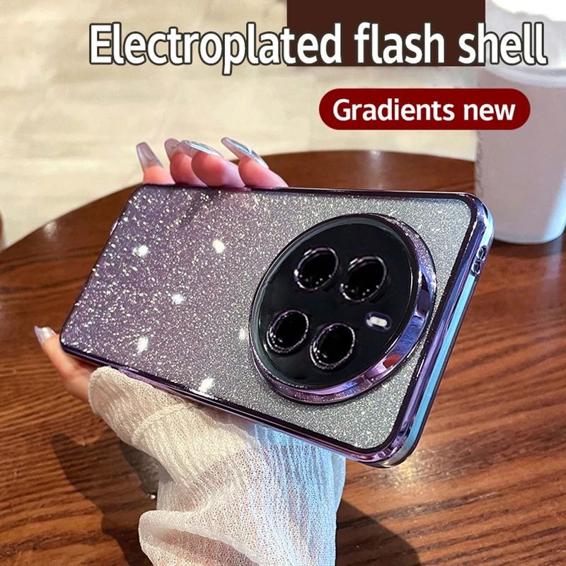 Luxury Gradient Glitter Silicone Plating Back Case