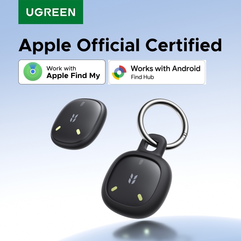  UGREEN FineTrack Mini Duo 2‑in‑1 Global Positioning Tracker, Smart Bluetooth Item Locator,Anti‑Lost Tag for Bags, Keys