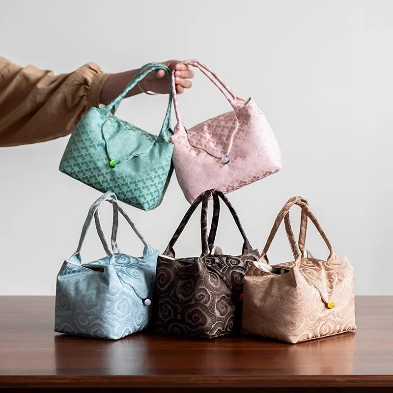 Portable Cloth Storage Bag Inner Removable Handbag Organizer Tea Cup Pot Bags Women's Stock Bags Tote Bag