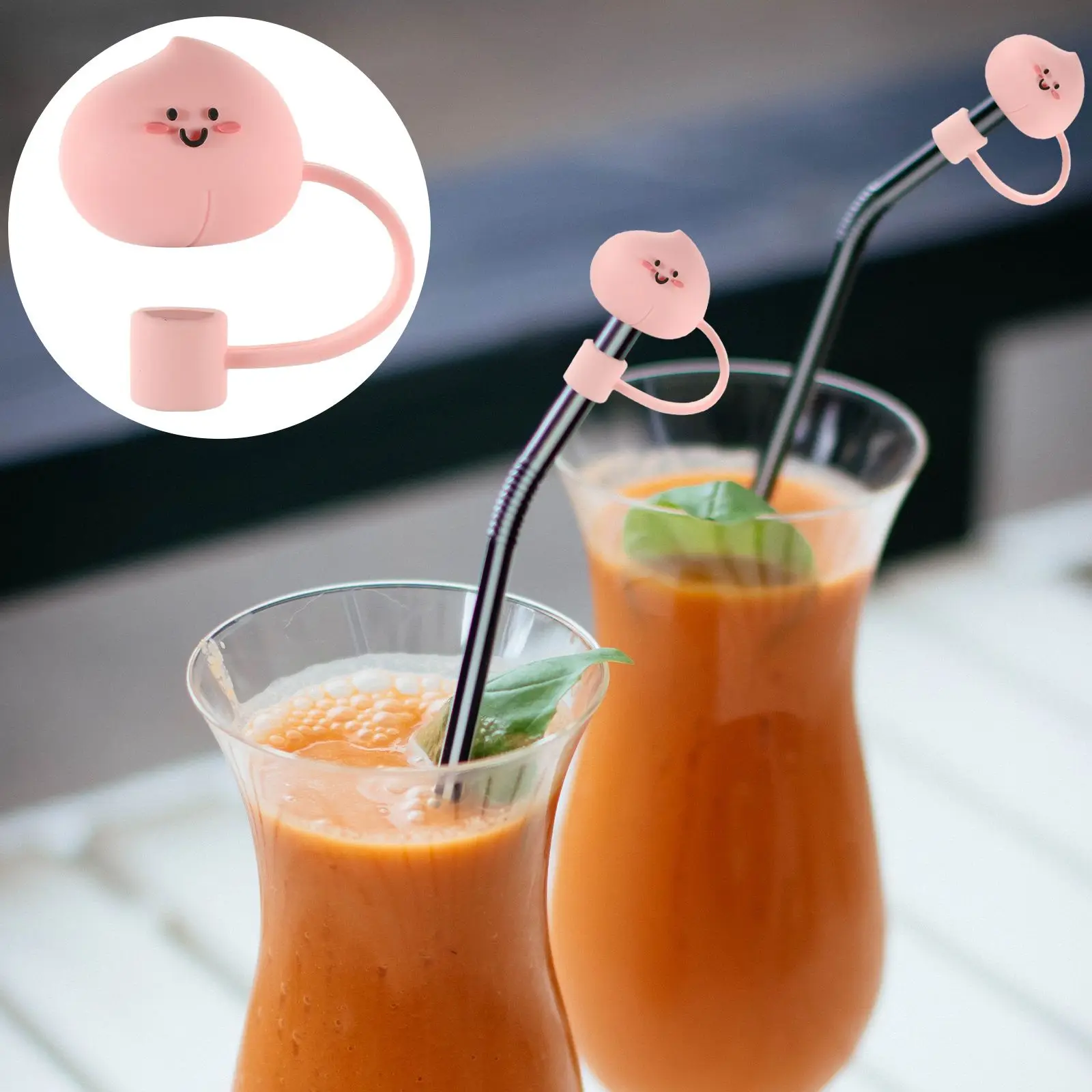 8 Pcs Straw Plug Dust Covers Cap for Tumblers Silicone Kawaii Protector Topper Silica Gel Wrapped Straws Toppers