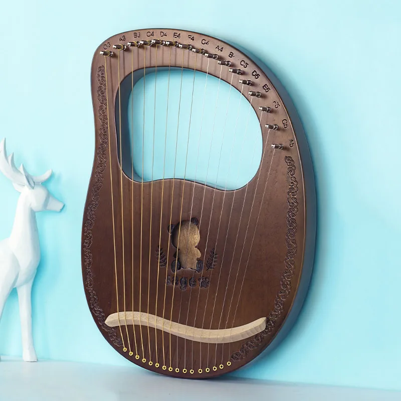 

Ethnic Traditional Classic Lyre Harp 19 Strings Tuning Portable Professional Harp Triangle Veneer Instrumento Lira Lyre Harp